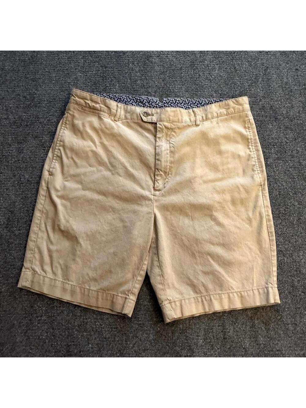 Cremieux men’s shorts size 38 beige texture weave